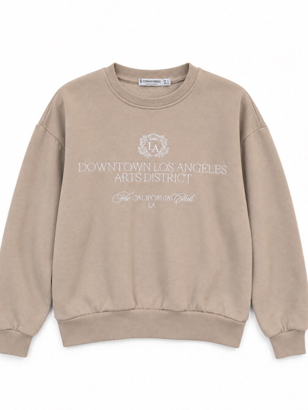 Stradivarius Downtown Los Angeles Arts District Sweatshirt Size S Beige